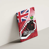Canada Ontario Province Canvas Wall Art Black Bear Flag Stylized