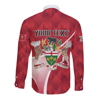 Personalized Canada Ontario Province Long Sleeve Button Shirt Black Bear Flag Stylized