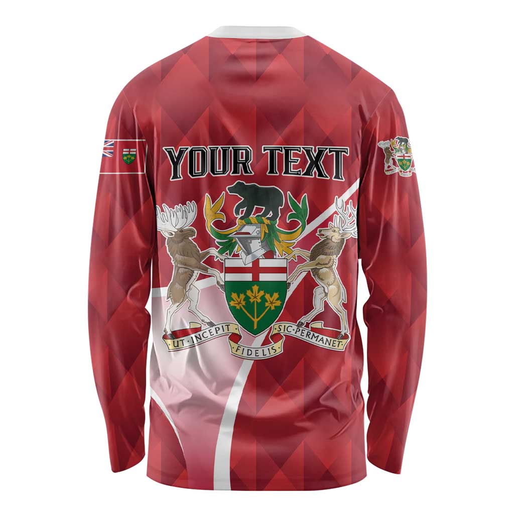 Personalized Canada Ontario Province Long Sleeve Shirt Black Bear Flag Stylized