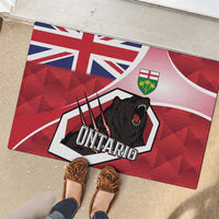 Canada Ontario Province Rubber Doormat Black Bear Flag Stylized
