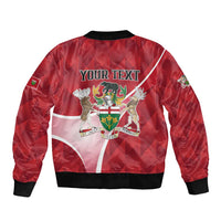 Personalized Canada Ontario Province Sleeve Zip Bomber Jacket Black Bear Flag Stylized
