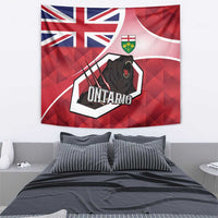 Canada Ontario Province Tapestry Black Bear Flag Stylized