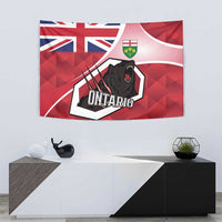 Canada Ontario Province Tapestry Black Bear Flag Stylized