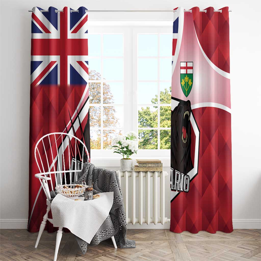 Canada Ontario Province Window Curtain Black Bear Flag Stylized