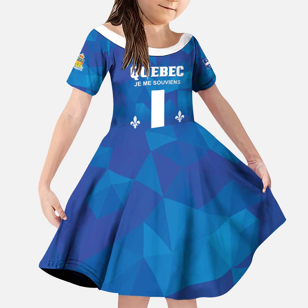 Personalized Canada Quebec Province Kid Short Sleeve Dress Je Me Souviens