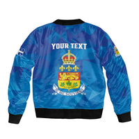 Personalized Canada Quebec Province Sleeve Zip Bomber Jacket Je Me Souviens