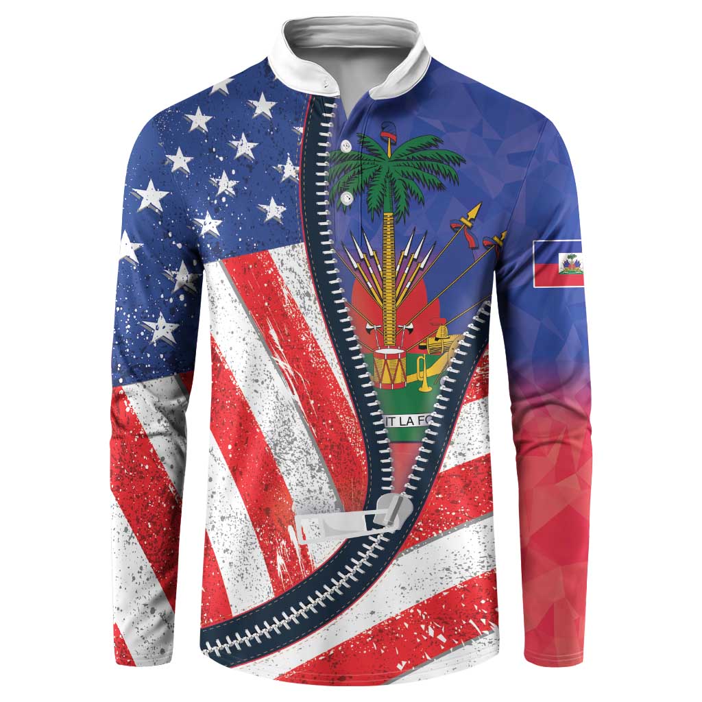 Haitian Americans Zipper Stylized Button Sweatshirt Haiti Heritage Month 2025