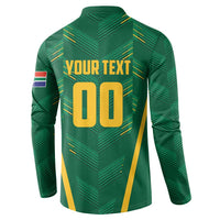 Green cricket button sweatshirt with back YOUR TEXT and large 00 number