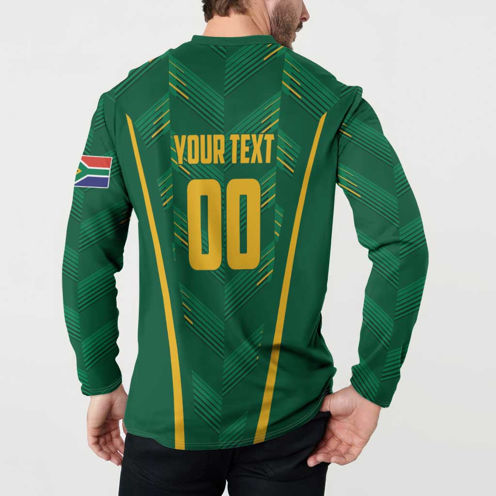 Green cricket button sweatshirt with back YOUR TEXT and 00, yellow side stripe