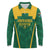 Custom South Africa Cricket Long Sleeve Polo Shirt SA Protea Woza Nawe