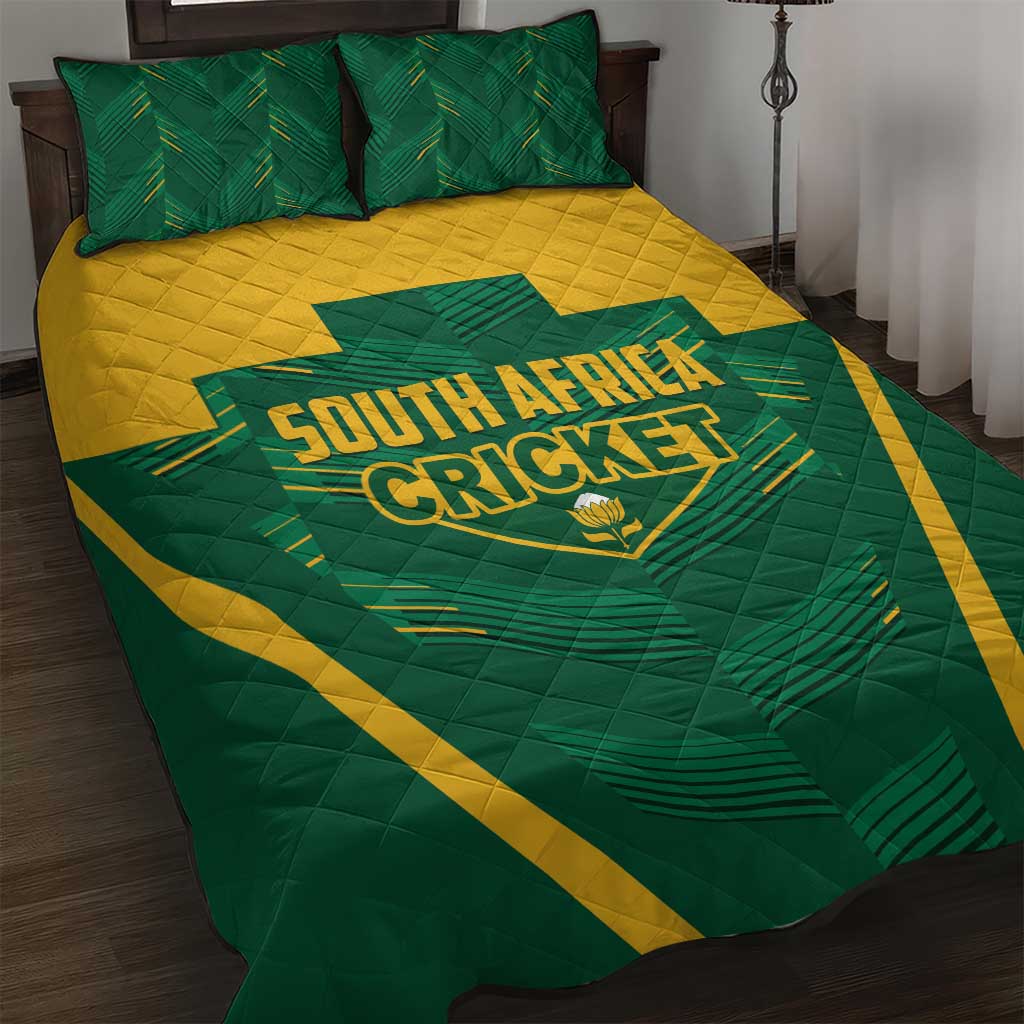 South Africa Cricket Quilt Bed Set SA Protea Woza Nawe