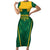 Custom South Africa Cricket Short Sleeve Bodycon Dress SA Protea Woza Nawe