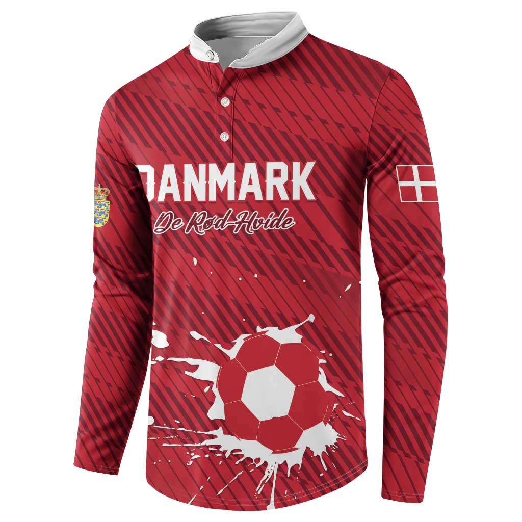 Custom Football 2026 Denmark Button Sweatshirt Danish Dynamite Go