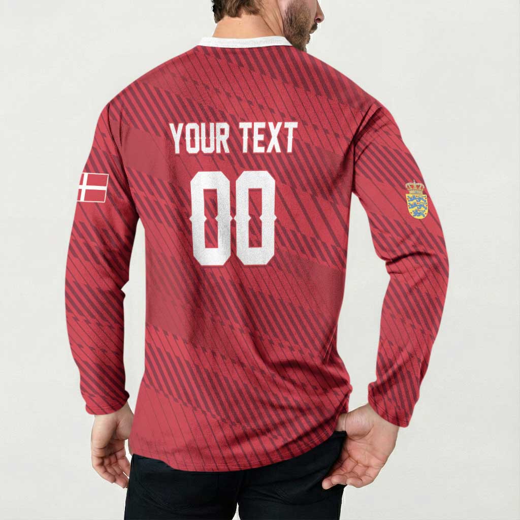 Custom Football 2026 Denmark Button Sweatshirt Danish Dynamite Go
