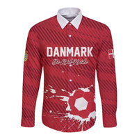 Custom Football 2026 Denmark Long Sleeve Button Shirt Danish Dynamite Go