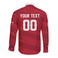 Custom Football 2026 Denmark Long Sleeve Button Shirt Danish Dynamite Go
