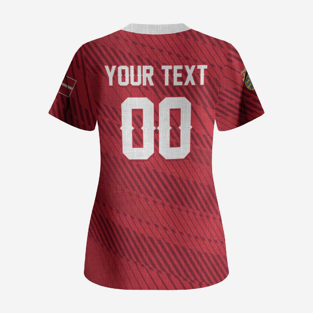Custom Football 2026 Denmark Scrub Top Danish Dynamite Go