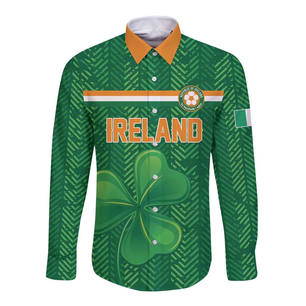 Custom Football 2026 Ireland Long Sleeve Button Shirt The Boys in Green Come On