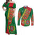 Turkmenistan Flag Day Couples Matching Off Shoulder Maxi Dress and Long Sleeve Button Shirt Turkmenistan Bitaraplygyn watanydyr - Wonder Print Shop