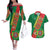 Turkmenistan Flag Day Couples Matching Off The Shoulder Long Sleeve Dress and Hawaiian Shirt Turkmenistan Bitaraplygyn watanydyr - Wonder Print Shop