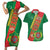 Turkmenistan Flag Day Couples Matching Short Sleeve Bodycon Dress and Hawaiian Shirt Turkmenistan Bitaraplygyn watanydyr - Wonder Print Shop