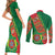 Turkmenistan Flag Day Couples Matching Short Sleeve Bodycon Dress and Long Sleeve Button Shirt Turkmenistan Bitaraplygyn watanydyr - Wonder Print Shop