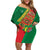 Turkmenistan Flag Day Off Shoulder Short Dress Turkmenistan Bitaraplygyn watanydyr - Wonder Print Shop