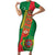 Turkmenistan Flag Day Short Sleeve Bodycon Dress Turkmenistan Bitaraplygyn watanydyr - Wonder Print Shop