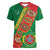 Turkmenistan Flag Day Women V-Neck T-Shirt Turkmenistan Bitaraplygyn watanydyr - Wonder Print Shop