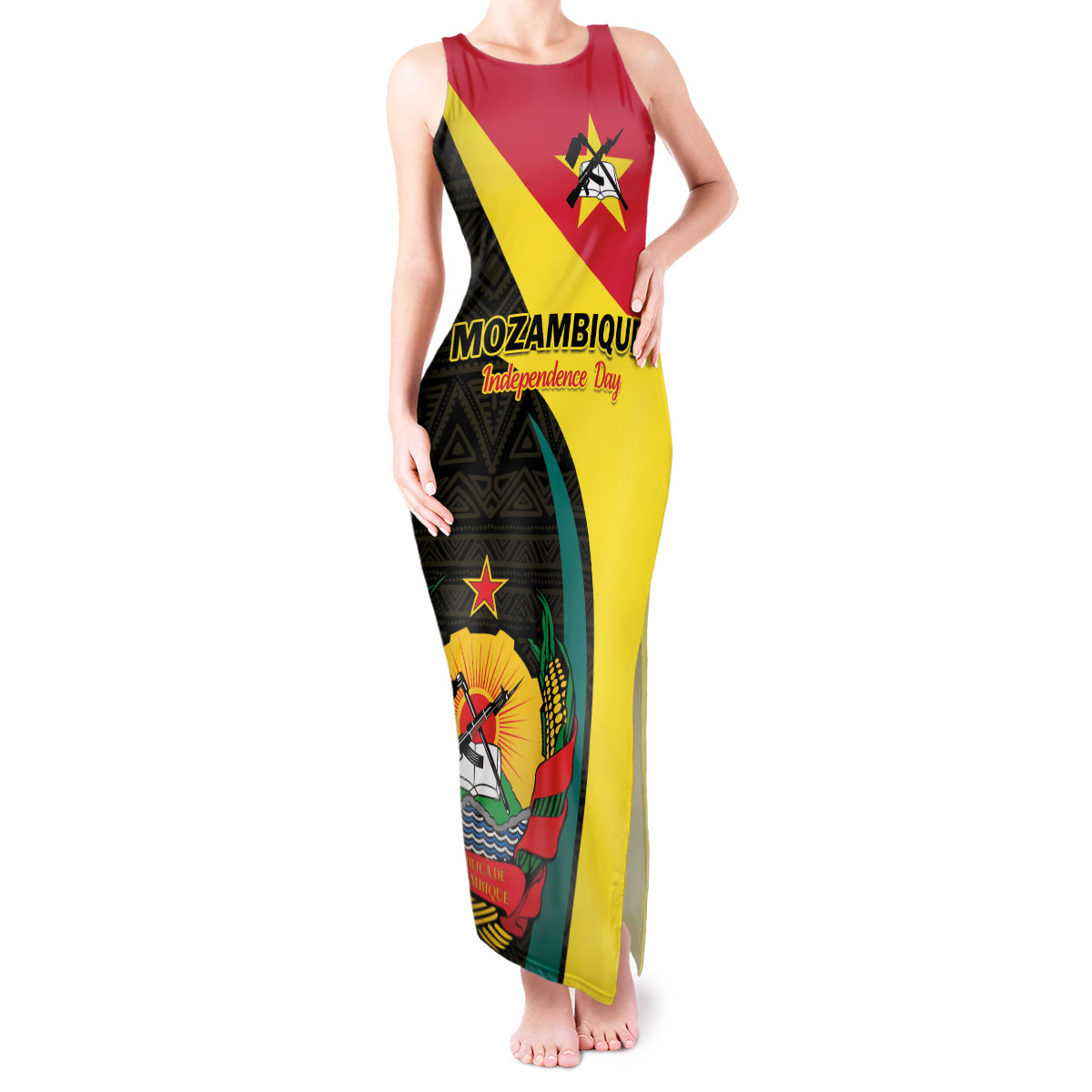 Mozambique Independence Day Tank Maxi Dress Muzambhiki 1975 Anniversary - Wonder Print Shop