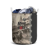 Kentucky Run For The Rose Laundry Basket Beige Rose Floral