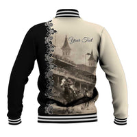 Personalized Kentucky Run For The Rose Baseball Jacket Beige Rose Floral