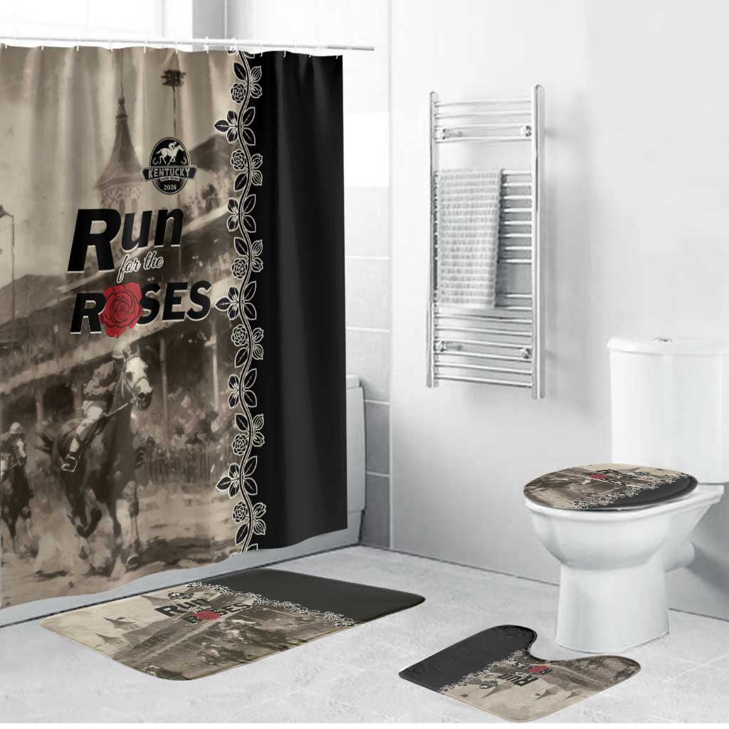 Kentucky Run For The Rose Bathroom Set Beige Rose Floral