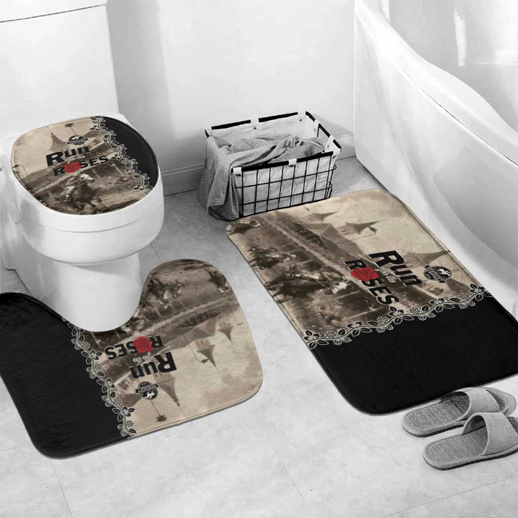 Kentucky Run For The Rose Bathroom Set Beige Rose Floral