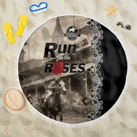 Kentucky Run For The Rose Beach Blanket Beige Rose Floral