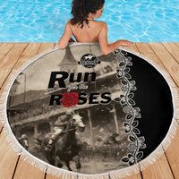 Kentucky Run For The Rose Beach Blanket Beige Rose Floral