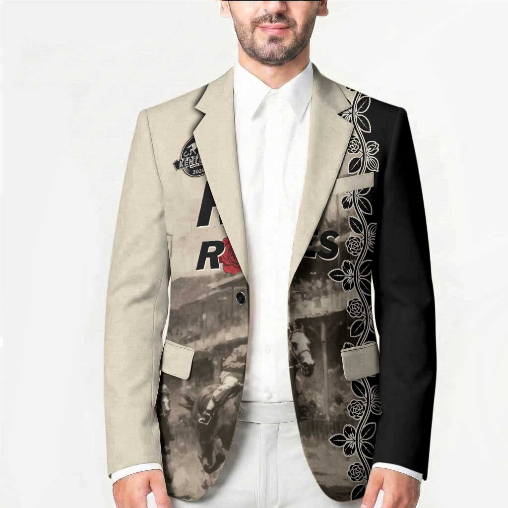 Personalized Kentucky Run For The Rose Blazer Beige Rose Floral
