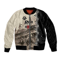 Personalized Kentucky Run For The Rose Bomber Jacket Beige Rose Floral