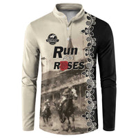 Personalized Kentucky Run For The Rose Button Sweatshirt Beige Rose Floral