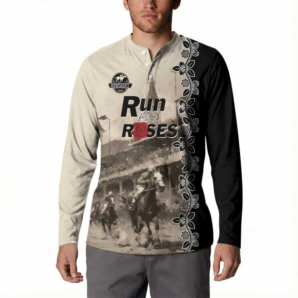 Personalized Kentucky Run For The Rose Button Sweatshirt Beige Rose Floral