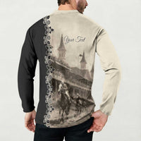 Personalized Kentucky Run For The Rose Button Sweatshirt Beige Rose Floral