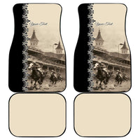 Personalized Kentucky Run For The Rose Car Mats Beige Rose Floral