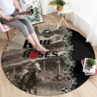 Kentucky Run For The Rose Round Carpet Beige Rose Floral