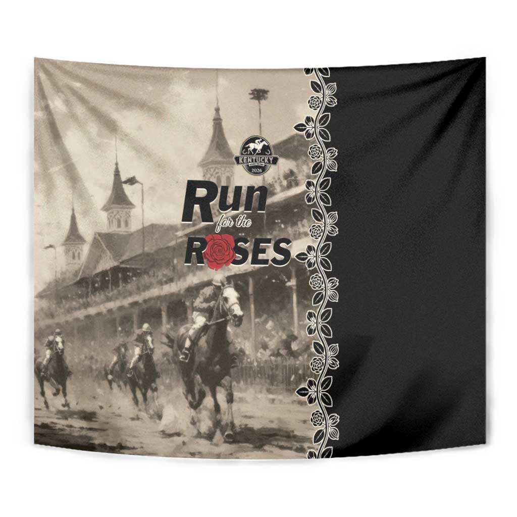 Kentucky Run For The Rose Tapestry Beige Rose Floral