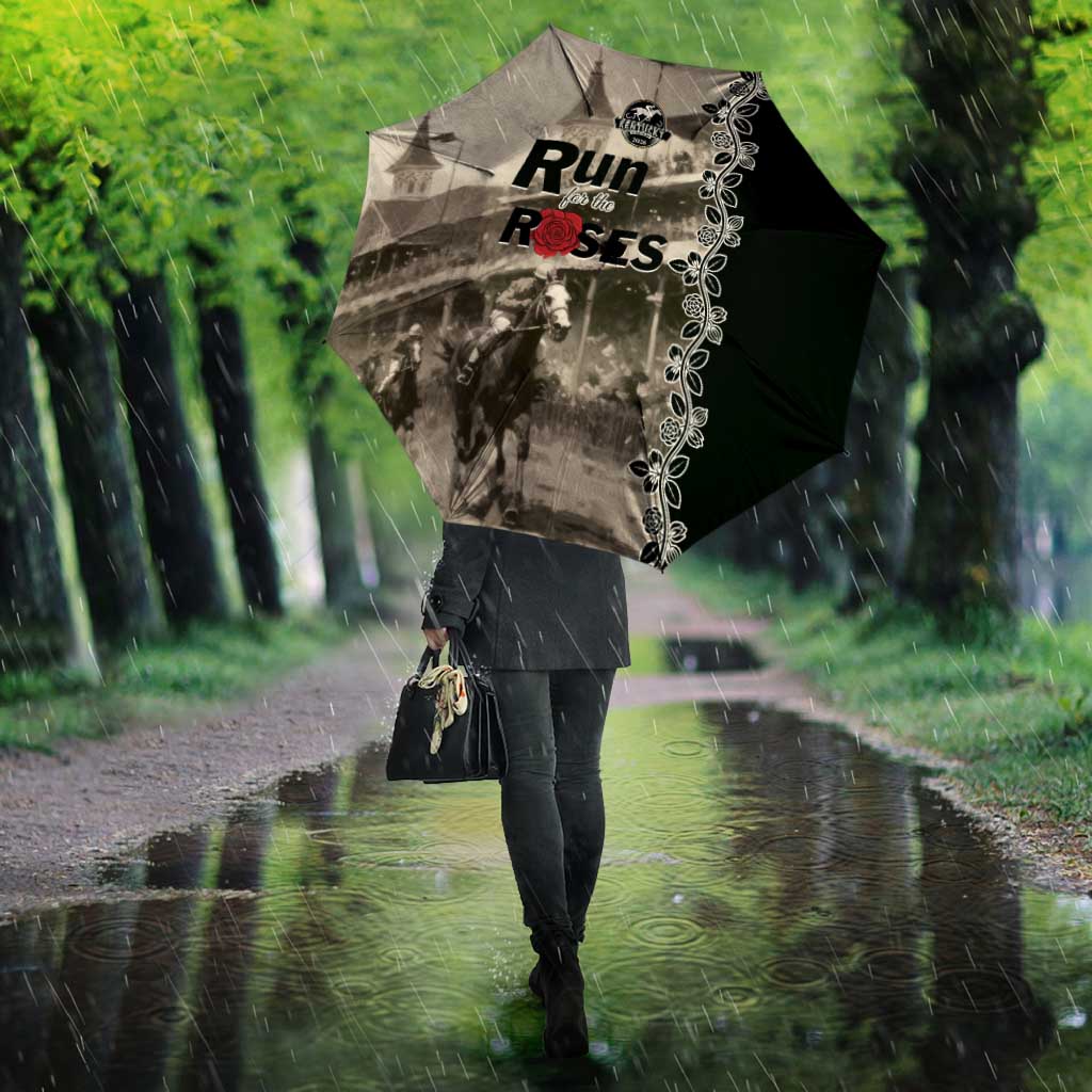 Kentucky Run For The Rose Umbrella Beige Rose Floral
