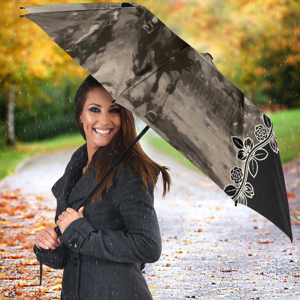 Kentucky Run For The Rose Umbrella Beige Rose Floral