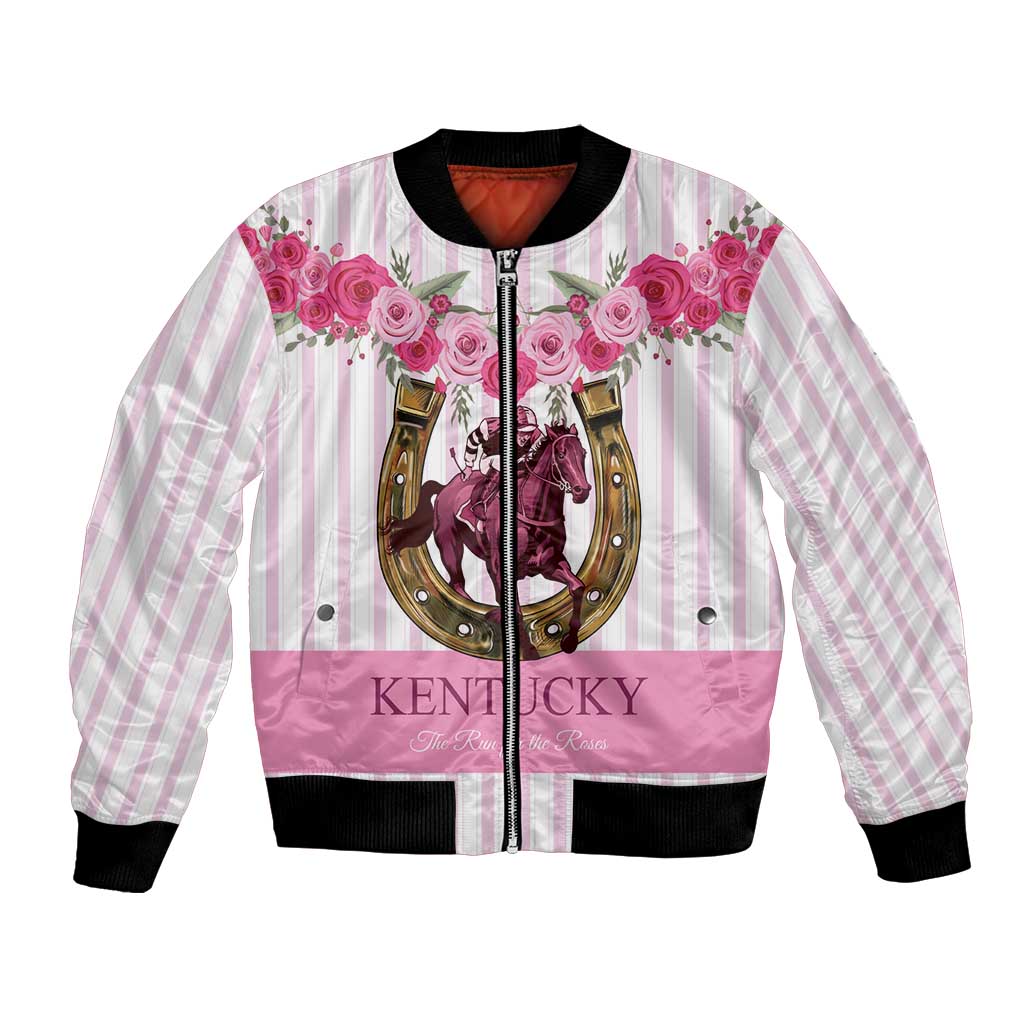 Personalized Kentucky Horse Racing Bomber Jacket Run For The Rose