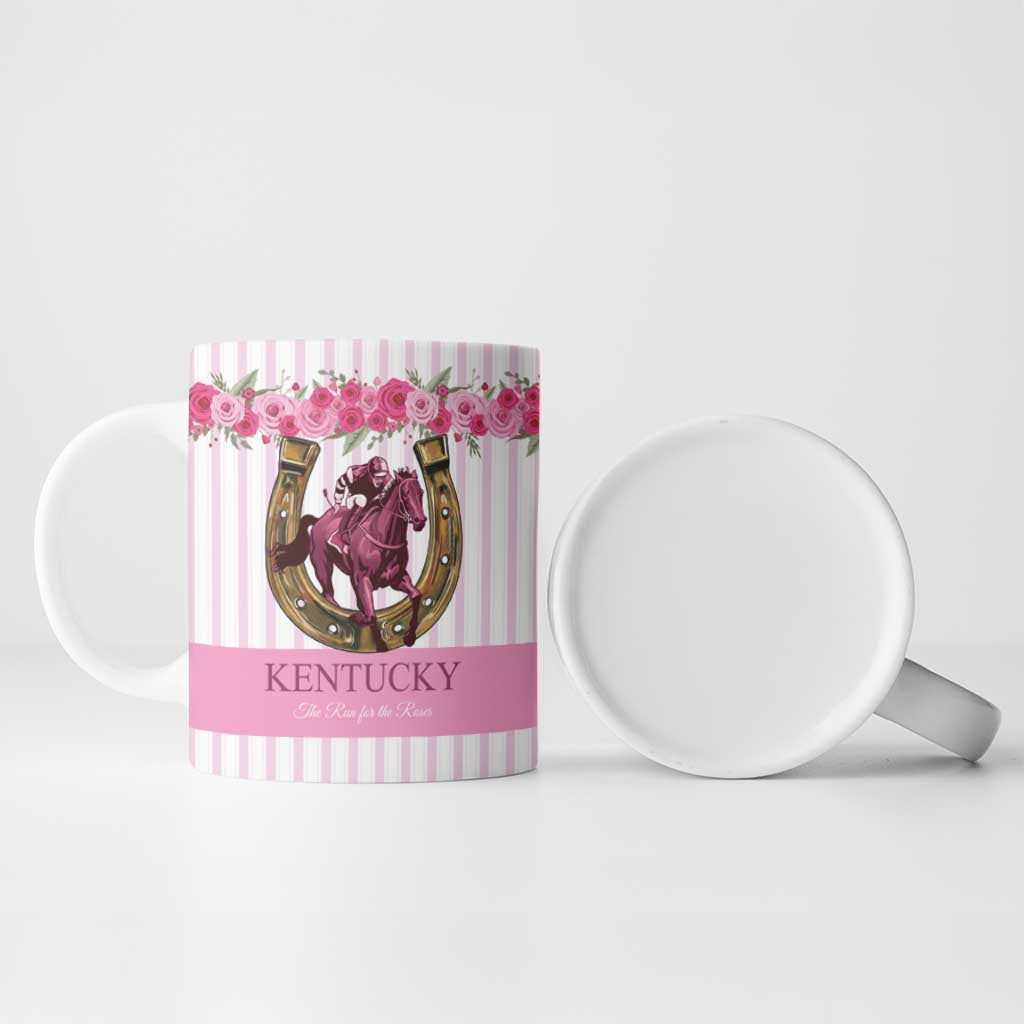 Personalized Kentucky Horse Racing Ceramic Mug Run For The Rose