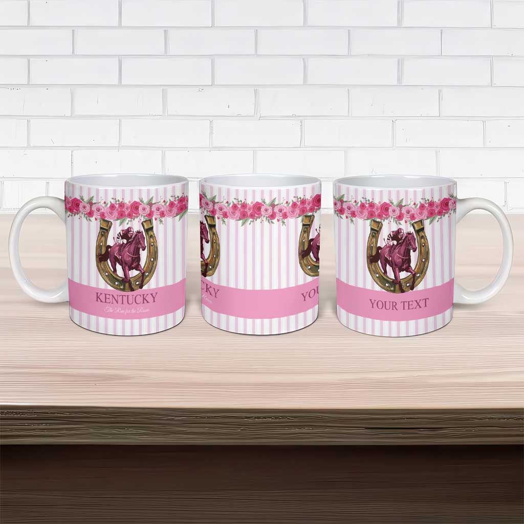 Personalized Kentucky Horse Racing Ceramic Mug Run For The Rose
