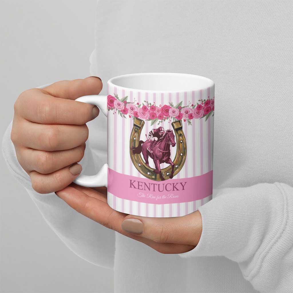 Personalized Kentucky Horse Racing Ceramic Mug Run For The Rose